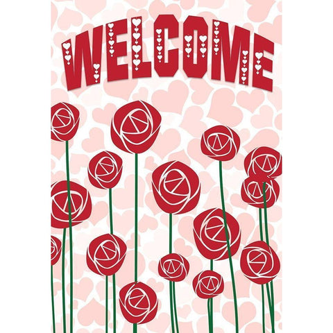 Welcome Roses Black Modern Wood Framed Art Print by Kimberly, Allen
