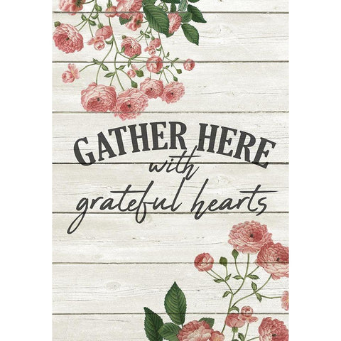 Grateful Hearts Black Modern Wood Framed Art Print with Double Matting by Kimberly, Allen