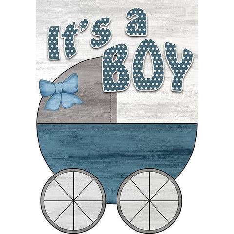 Its a Boy White Modern Wood Framed Art Print by Kimberly, Allen