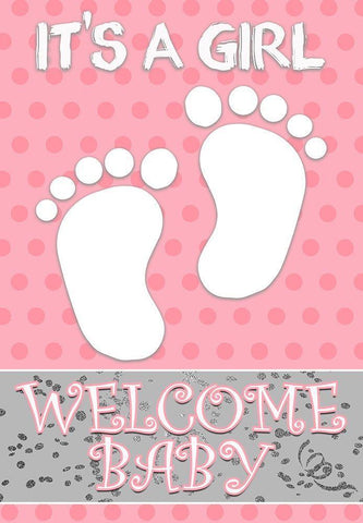 Baby Feet Girl White Modern Wood Framed Art Print with Double Matting by Kimberly, Allen