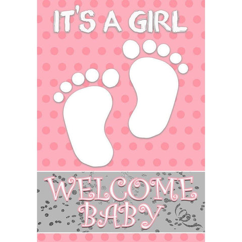 Baby Feet Girl Black Modern Wood Framed Art Print with Double Matting by Kimberly, Allen