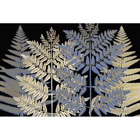 Gilded Ferns White Modern Wood Framed Art Print by Kimberly, Allen