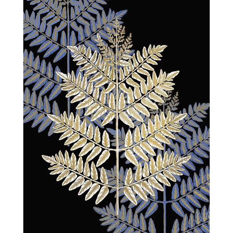 Gilded Fern 1 Gold Ornate Wood Framed Art Print with Double Matting by Kimberly, Allen