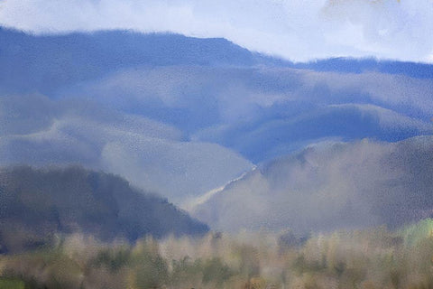 In The Hills Black Ornate Wood Framed Art Print with Double Matting by Kimberly, Allen