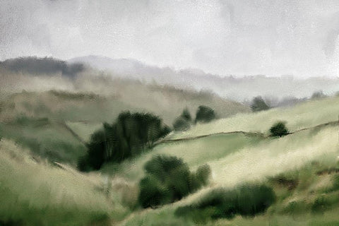 Into the Valley White Modern Wood Framed Art Print with Double Matting by Kimberly, Allen