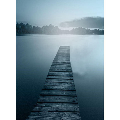 At the Dock White Modern Wood Framed Art Print by Kimberly, Allen