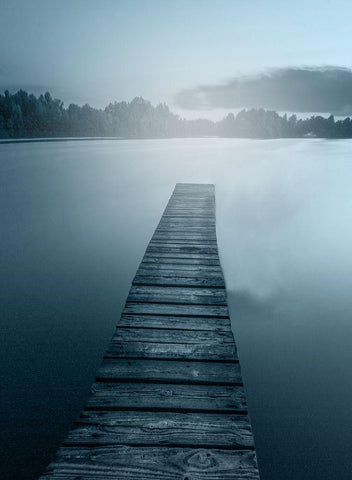 At the Dock Black Ornate Wood Framed Art Print with Double Matting by Kimberly, Allen