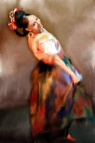 Dance White Modern Wood Framed Art Print with Double Matting by Kimberly, Allen