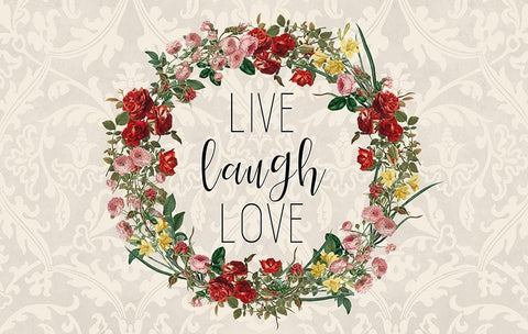 Live Laugh Love 2 Black Ornate Wood Framed Art Print with Double Matting by Kimberly, Allen