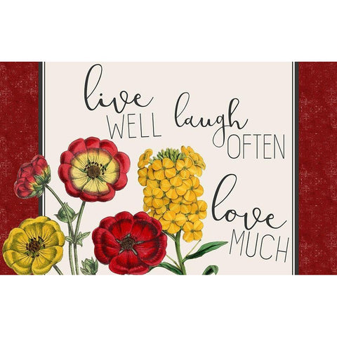 Live Well 1 White Modern Wood Framed Art Print by Kimberly, Allen