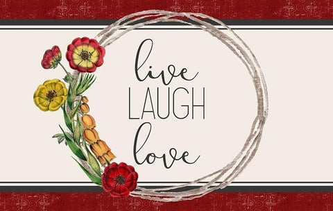 Live Well 2 Black Ornate Wood Framed Art Print with Double Matting by Kimberly, Allen