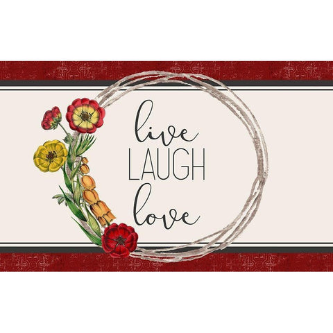 Live Well 2 Black Modern Wood Framed Art Print with Double Matting by Kimberly, Allen