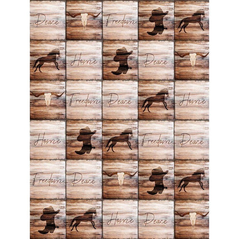 Western Welcome Black Modern Wood Framed Art Print with Double Matting by Kimberly, Allen