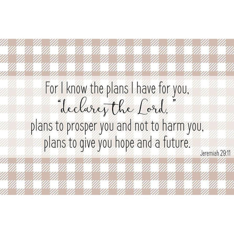Jeremiah 29 11 White Modern Wood Framed Art Print by Kimberly, Allen