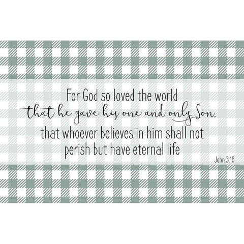 John 3 16 White Modern Wood Framed Art Print by Kimberly, Allen