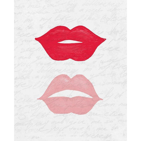 Lip Shades 1 White Modern Wood Framed Art Print by Kimberly, Allen