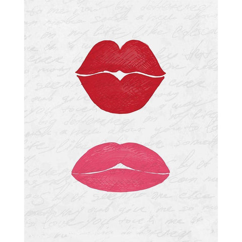 Lip Shades 2 Black Modern Wood Framed Art Print with Double Matting by Kimberly, Allen