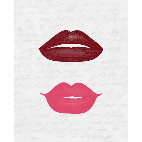 Lip Shades 3 White Modern Wood Framed Art Print by Kimberly, Allen