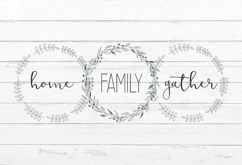 Home Family Gather Black Ornate Wood Framed Art Print with Double Matting by Kimberly, Allen