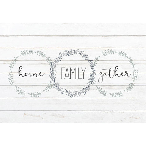 Home Family Gather Gold Ornate Wood Framed Art Print with Double Matting by Kimberly, Allen