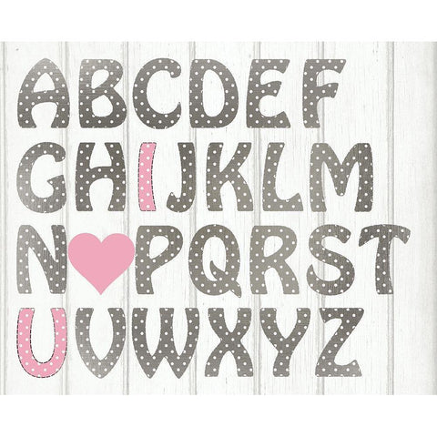 ABC Girl Silver White Modern Wood Framed Art Print by Kimberly, Allen