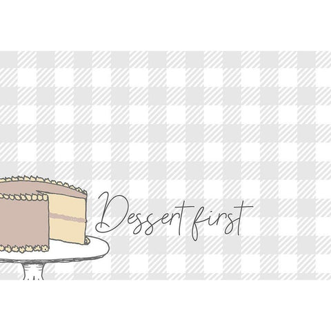 Dessert First Black Modern Wood Framed Art Print with Double Matting by Kimberly, Allen