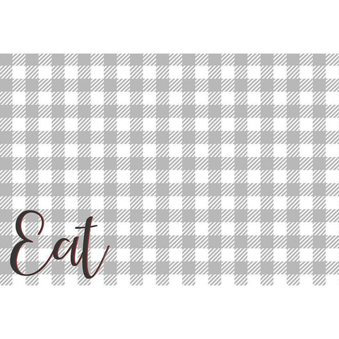 Eat Plaid White Modern Wood Framed Art Print by Kimberly, Allen