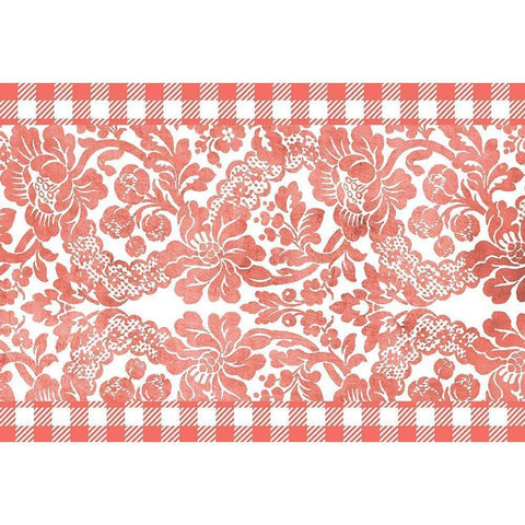 Gingham Floral White Modern Wood Framed Art Print by Kimberly, Allen