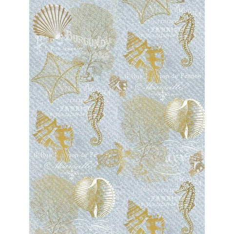 Azure Coastal Full Gold Ornate Wood Framed Art Print with Double Matting by Kimberly, Allen