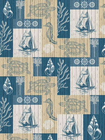 Lets Sail Full White Modern Wood Framed Art Print with Double Matting by Kimberly, Allen
