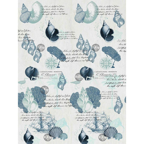 Sea Blues Full Gold Ornate Wood Framed Art Print with Double Matting by Kimberly, Allen