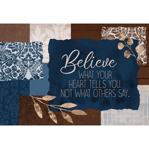 Believe What Your Heart Gold Ornate Wood Framed Art Print with Double Matting by Kimberly, Allen