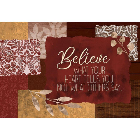 Believe What Your Heart Spice Gold Ornate Wood Framed Art Print with Double Matting by Kimberly, Allen