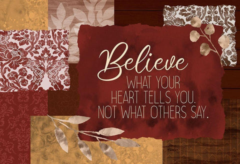 Believe What Your Heart Spice White Modern Wood Framed Art Print with Double Matting by Kimberly, Allen