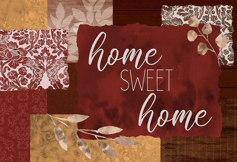 Home Sweet Home Spice White Modern Wood Framed Art Print with Double Matting by Kimberly, Allen