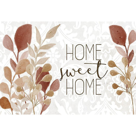 Home Sweet Home Botanical Gold Ornate Wood Framed Art Print with Double Matting by Kimberly, Allen