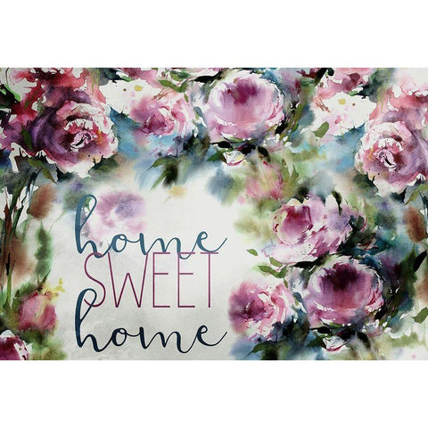 Home Sweet Home Bouquet White Modern Wood Framed Art Print by Kimberly, Allen
