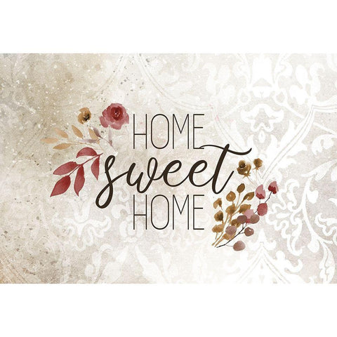 Home Sweet Home Floral 3 Black Modern Wood Framed Art Print with Double Matting by Kimberly, Allen