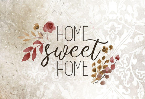 Home Sweet Home Floral 3 Black Ornate Wood Framed Art Print with Double Matting by Kimberly, Allen