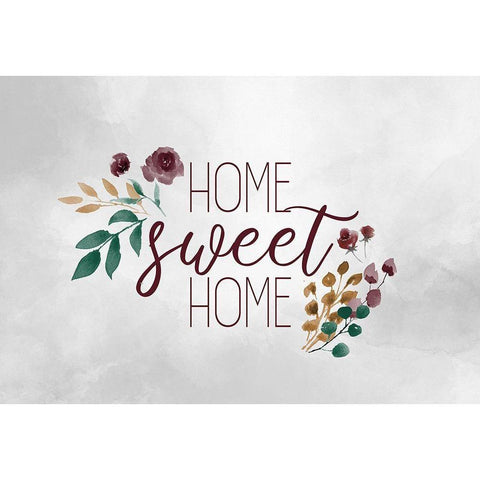 Home Sweet Home Floral Gold Ornate Wood Framed Art Print with Double Matting by Kimberly, Allen