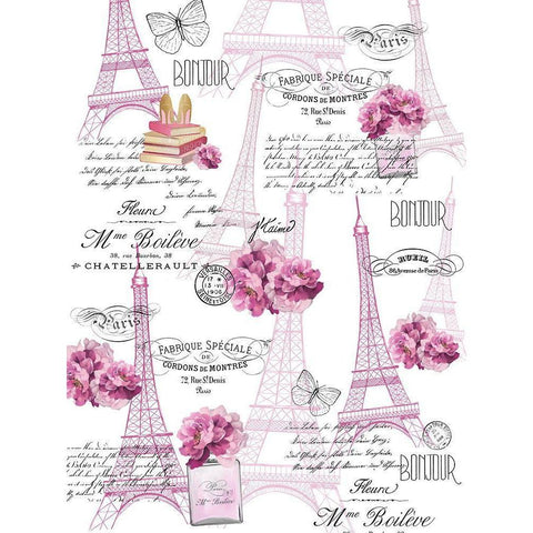 Paris Scents Full White Modern Wood Framed Art Print by Kimberly, Allen