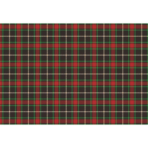 Christmas Plaid Black Modern Wood Framed Art Print with Double Matting by Kimberly, Allen