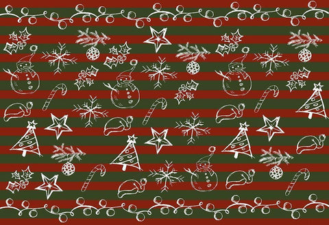 Christmas Sketch White Modern Wood Framed Art Print with Double Matting by Kimberly, Allen