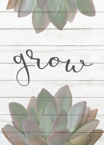 Bloom Grow 1 White Modern Wood Framed Art Print with Double Matting by Kimberly, Allen