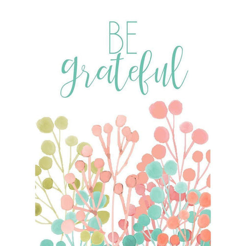 Be Grateful White Modern Wood Framed Art Print by Kimberly, Allen