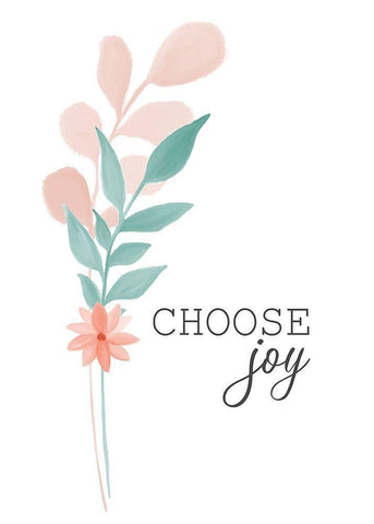 Choose Joy White Modern Wood Framed Art Print with Double Matting by Kimberly, Allen