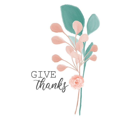 Give Thanks White Modern Wood Framed Art Print by Kimberly, Allen