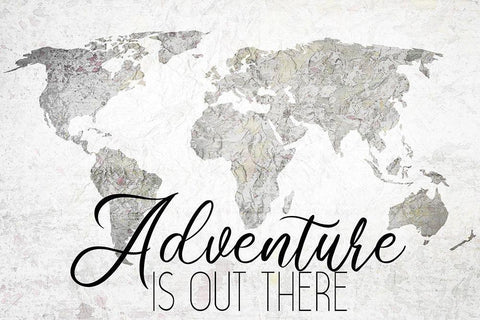 Adventure is out There Black Ornate Wood Framed Art Print with Double Matting by Kimberly, Allen