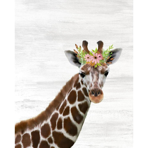 Baby Giraffe Black Modern Wood Framed Art Print by Kimberly, Allen