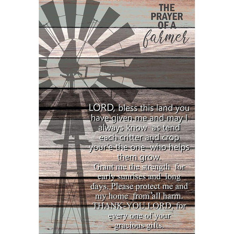 Prayer of A Farmer Gold Ornate Wood Framed Art Print with Double Matting by Kimberly, Allen